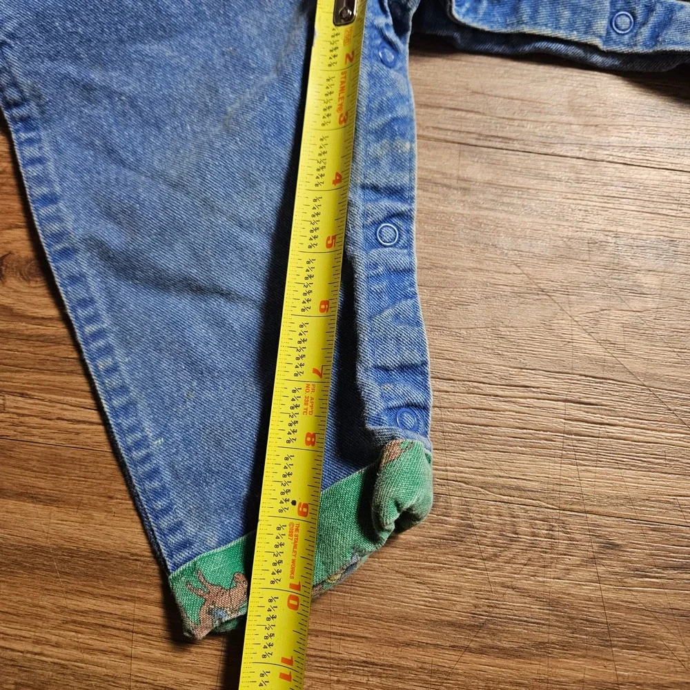 Vintage OshKosh B'gosh Denim Overalls 18M Colorblock Western Horse Print Cowboy.
